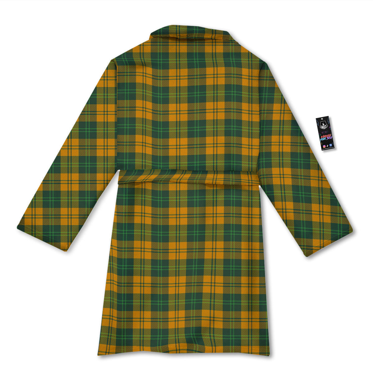 Buffalo Plaid Saint Patrick's Day Print Pattern Bathrobe-grizzshop