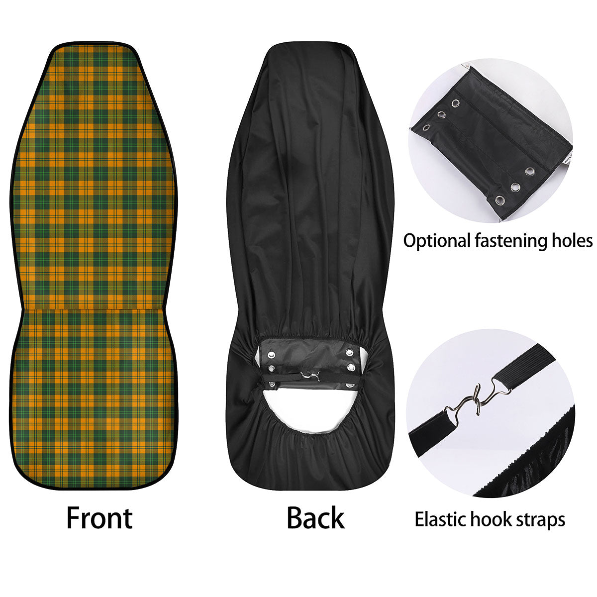 Buffalo Plaid Saint Patrick's Day Print Pattern Car Seat Covers-grizzshop