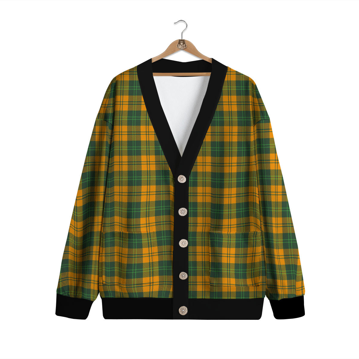 Buffalo Plaid Saint Patrick's Day Print Pattern Cardigan-grizzshop