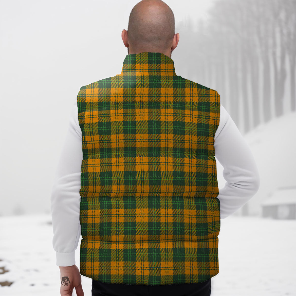 Buffalo Plaid Saint Patrick's Day Print Pattern Down Vest
