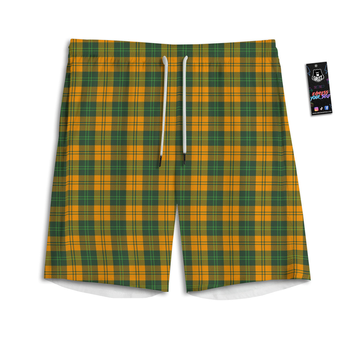 Buffalo Plaid Saint Patrick's Day Print Pattern Men's Athletic Shorts