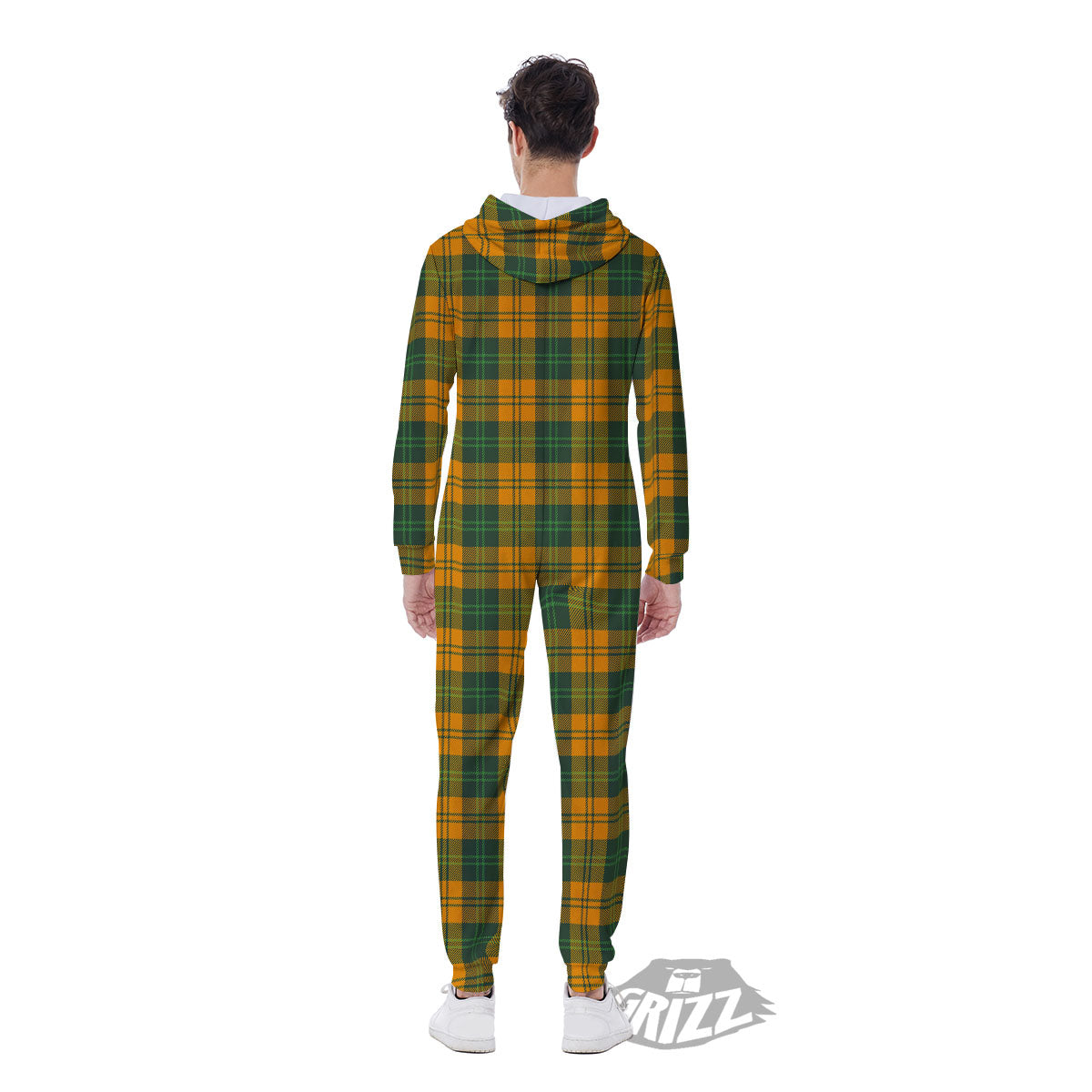 Buffalo Plaid Saint Patrick's Day Print Pattern Men's Jumpsuit-grizzshop