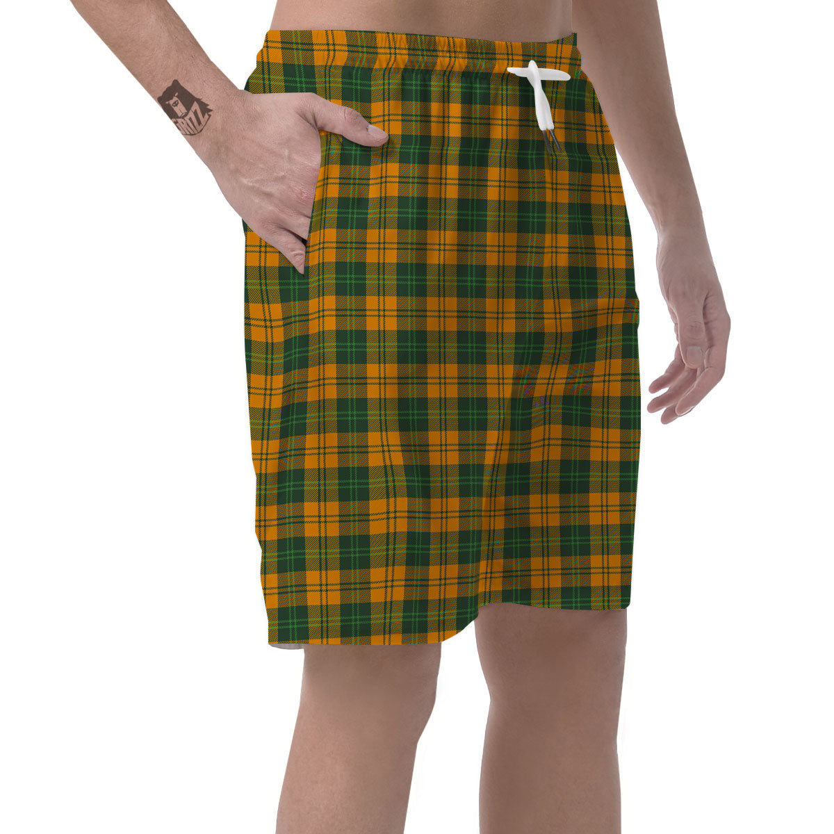 Buffalo Plaid Saint Patrick's Day Print Pattern Men's Shorts-grizzshop