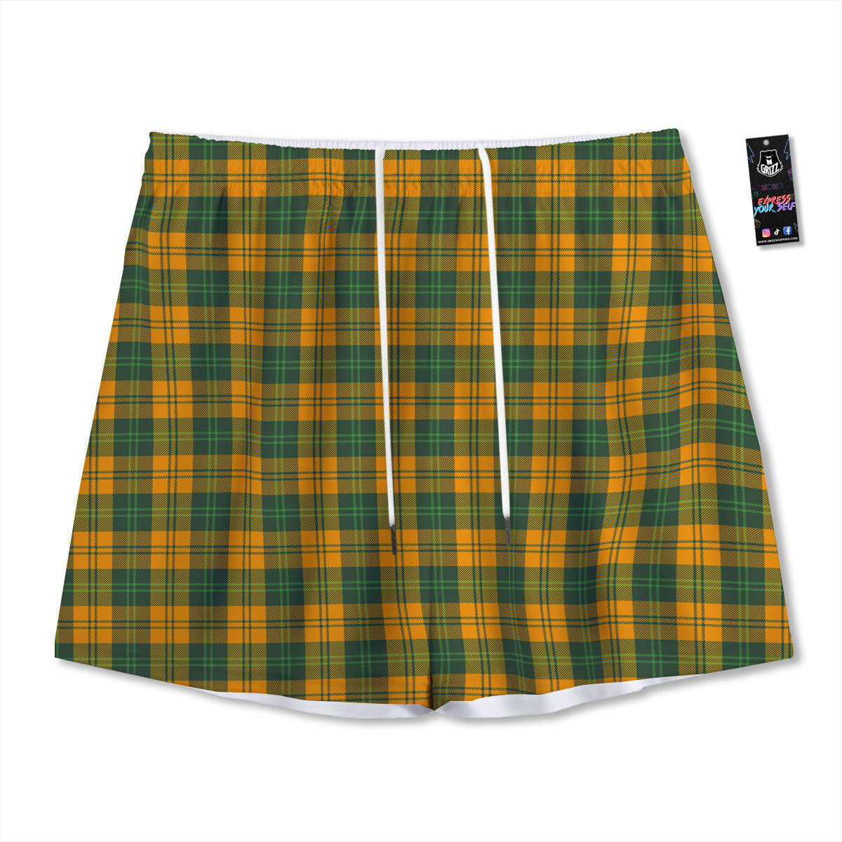 Buffalo Plaid Saint Patrick's Day Print Pattern Mesh Shorts