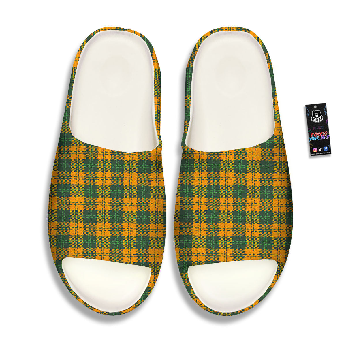 Buffalo Plaid Saint Patrick's Day Print Pattern Sandals-grizzshop