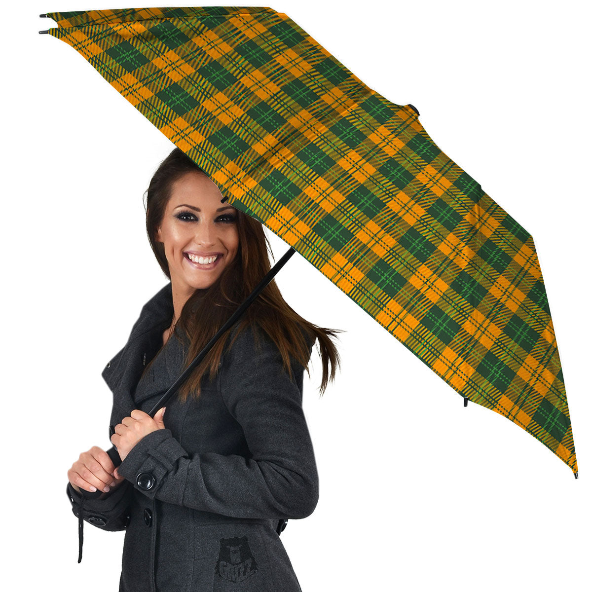 Buffalo Plaid Saint Patrick's Day Print Pattern Umbrella-grizzshop