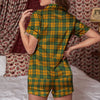 Buffalo Plaid Saint Patrick's Day Print Pattern Women Silk Pajamas-grizzshop