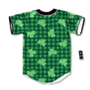 Buffalo Plaid St. Patrick's Day Print Pattern Baseball Jersey-grizzshop