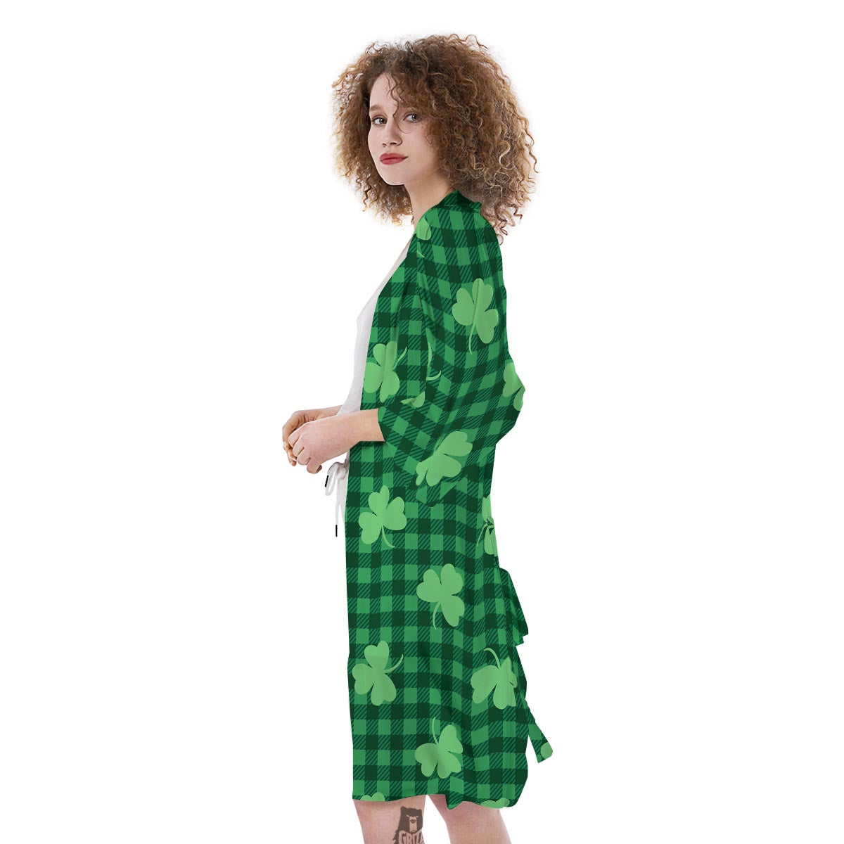 Buffalo Plaid St. Patrick's Day Print Pattern Kimono-grizzshop