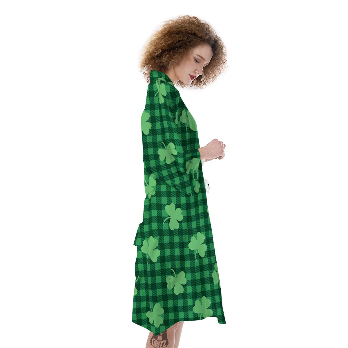 Buffalo Plaid St. Patrick's Day Print Pattern Kimono-grizzshop