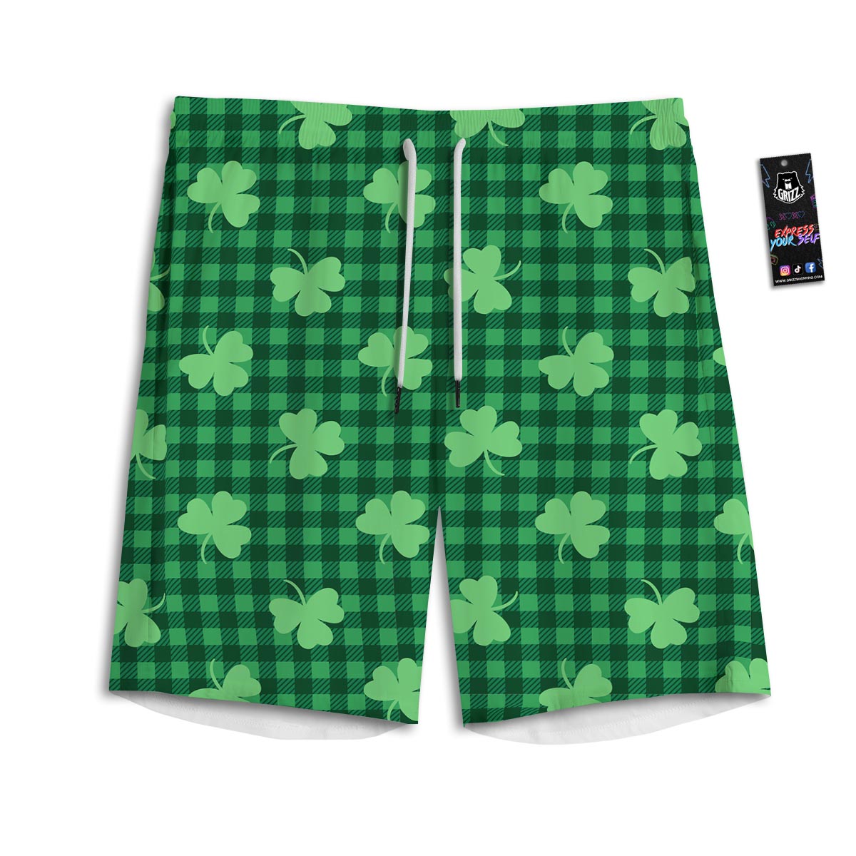 Buffalo Plaid St. Patrick's Day Print Pattern Men's Athletic Shorts