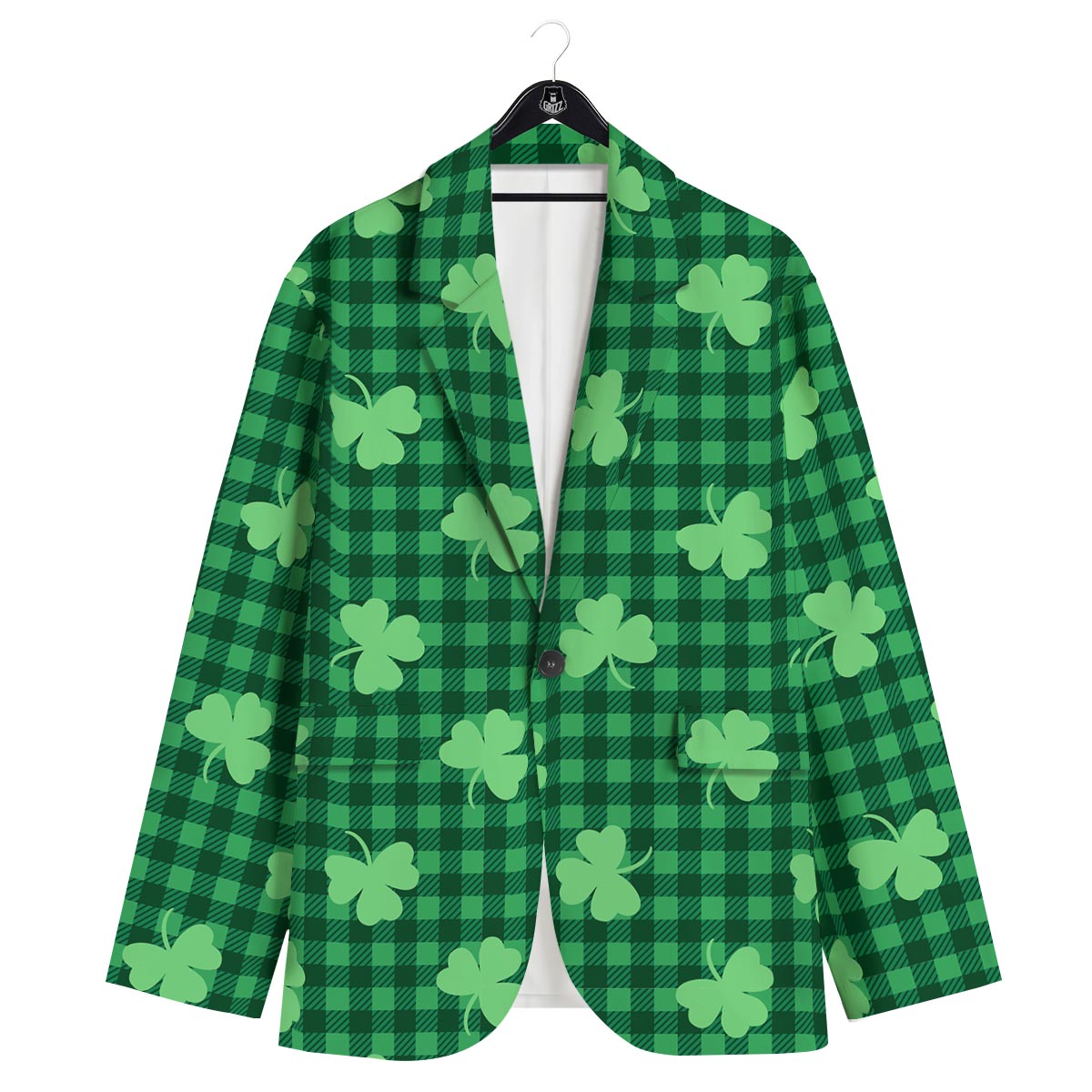 Buffalo Plaid St. Patrick's Day Print Pattern Men's Sport Coat-grizzshop