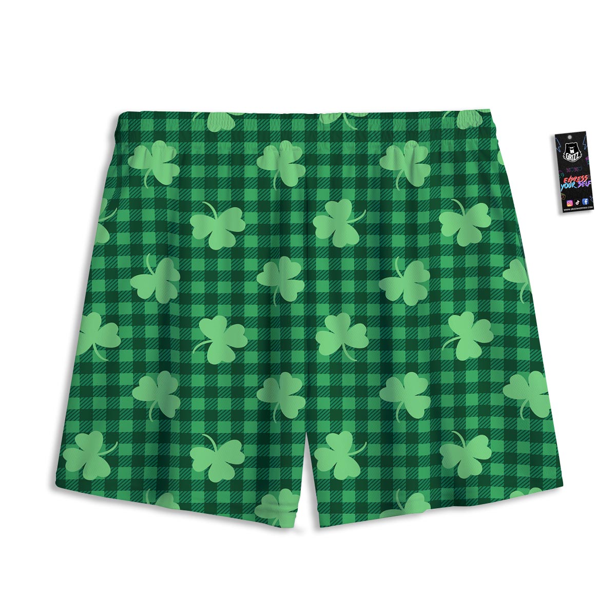 Buffalo Plaid St. Patrick's Day Print Pattern Mesh Shorts