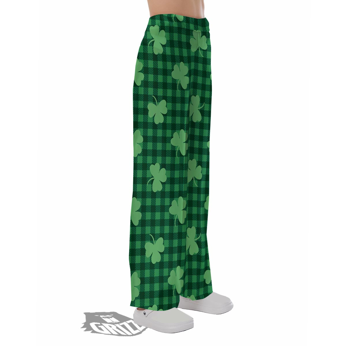 Buffalo Plaid St. Patrick's Day Print Pattern Pajama Pants-grizzshop