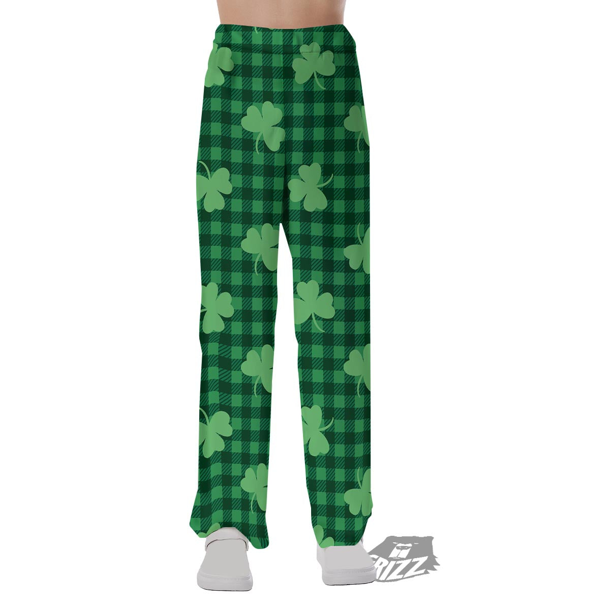 Buffalo Plaid St. Patrick's Day Print Pattern Pajama Pants-grizzshop