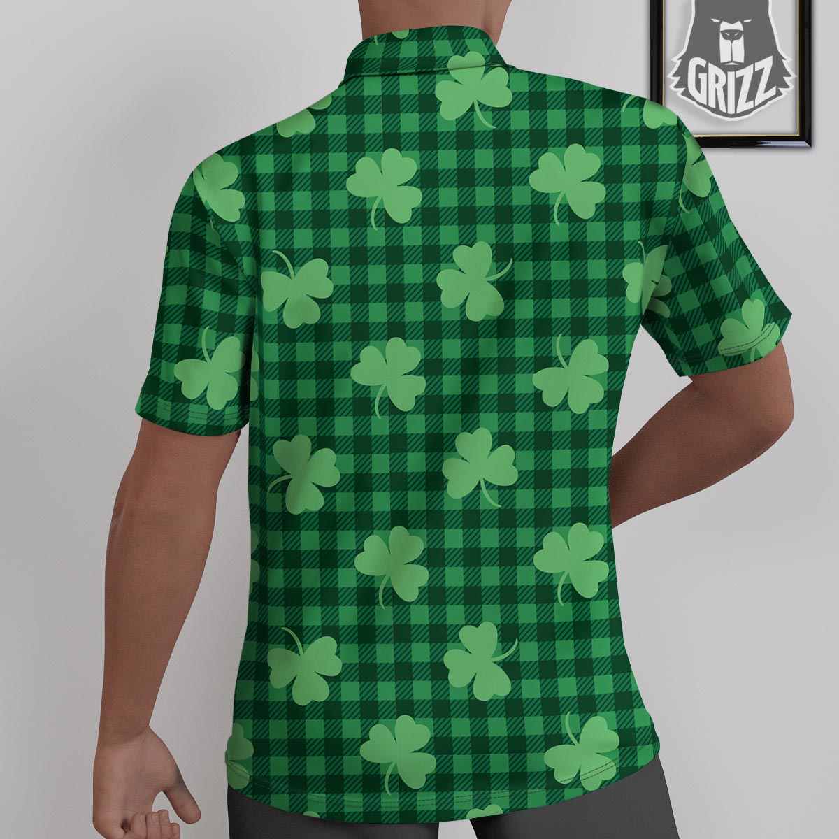 Buffalo Plaid St. Patrick's Day Print Pattern Untucked Shirts-grizzshop