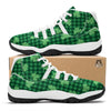 Buffalo Plaid St. Patrick's Day Print Pattern White Bball Shoes-grizzshop