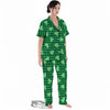 Buffalo Plaid St. Patrick's Day Print Pattern Women's Pajamas Set-grizzshop