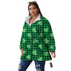 Buffalo Plaid St. Patrick's Day Print Pattern Women's Sherpa Jacket-grizzshop