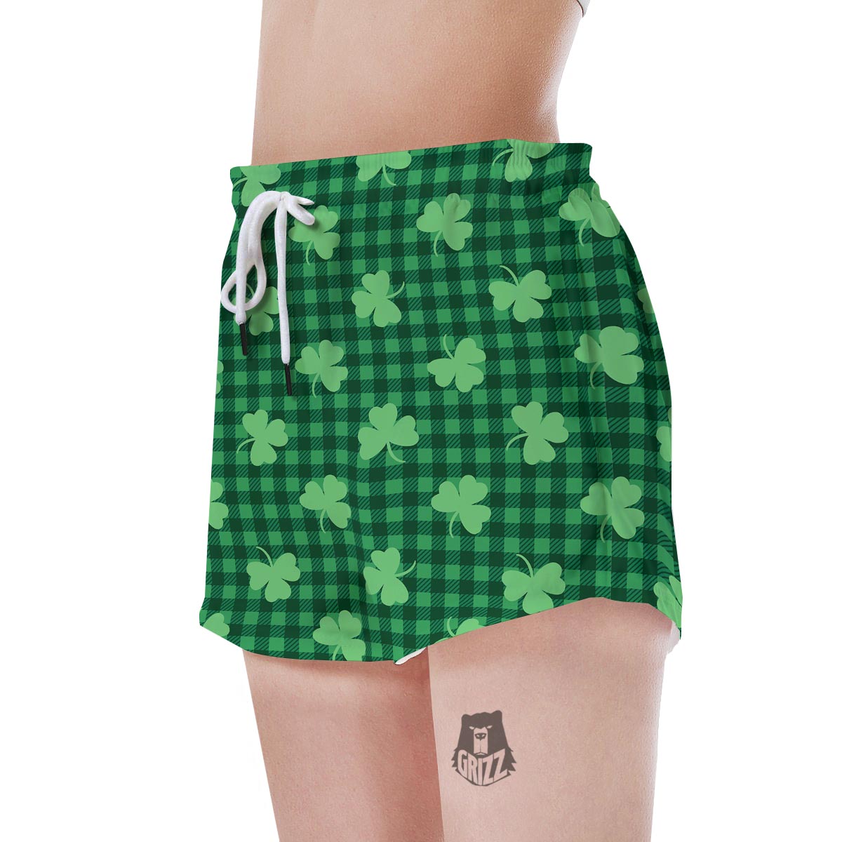 Buffalo Plaid St. Patrick's Day Print Pattern Women's Shorts-grizzshop