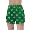 Buffalo Plaid St. Patrick's Day Print Pattern Women's Shorts-grizzshop