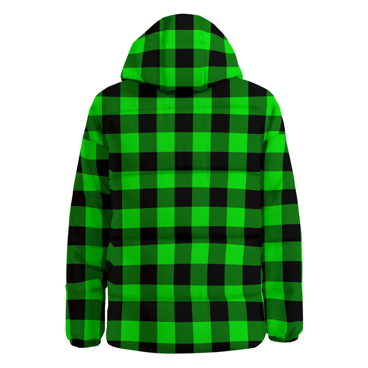 Buffalo Plaid UFO Green Print Pattern Down Jacket-grizzshop