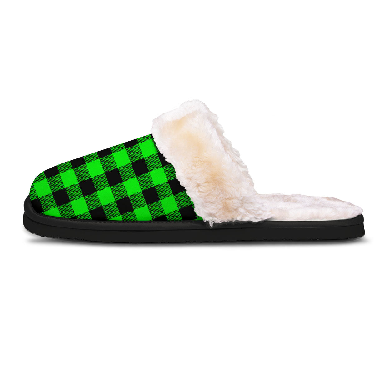 Buffalo Plaid UFO Green Print Pattern Slippers-grizzshop