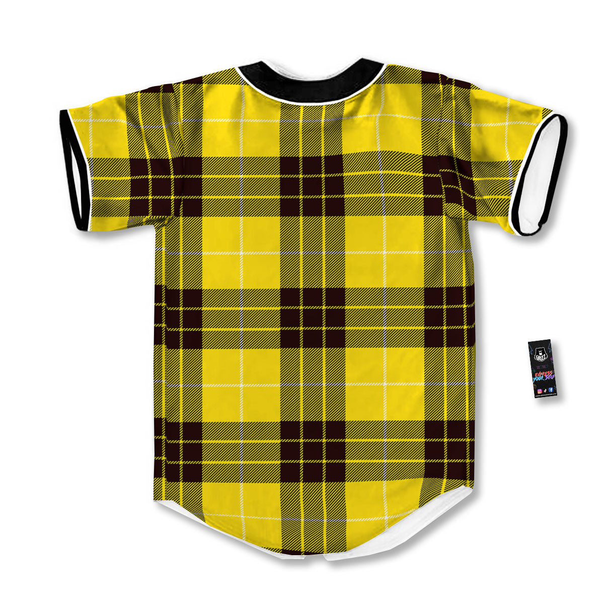 Buffalo Plaid Yellow Print Pattern Baseball Jersey-grizzshop