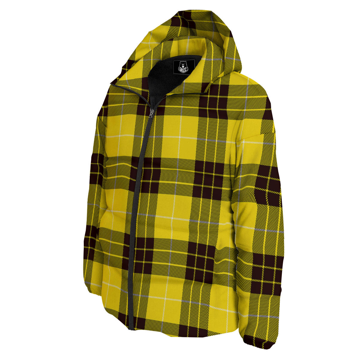 Buffalo Plaid Yellow Print Pattern Down Jacket-grizzshop