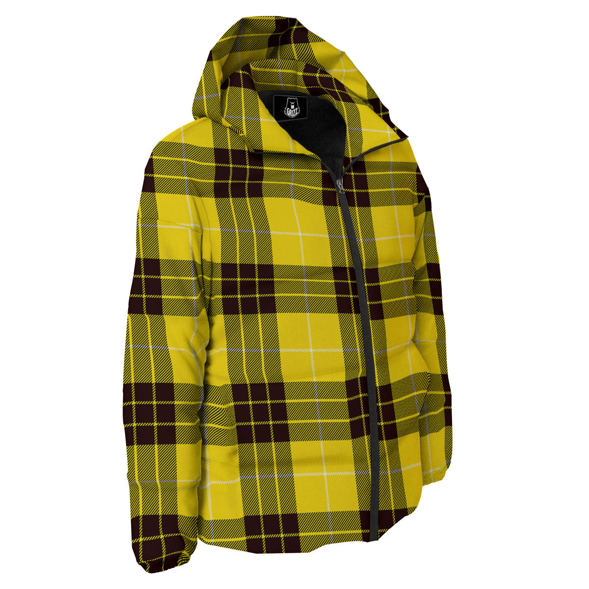 Buffalo Plaid Yellow Print Pattern Down Jacket-grizzshop