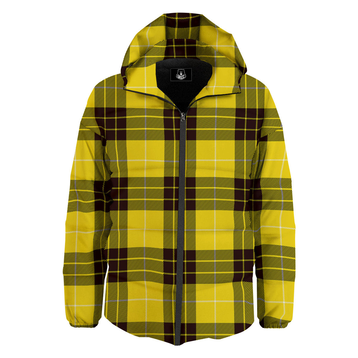 Buffalo Plaid Yellow Print Pattern Down Jacket-grizzshop