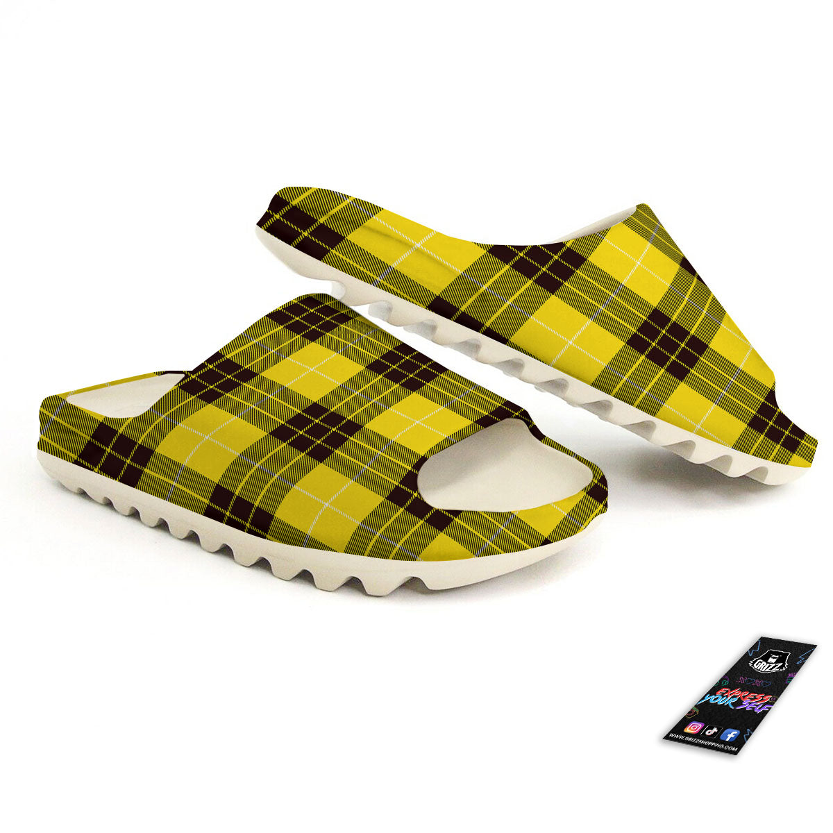 Buffalo Plaid Yellow Print Pattern Sandals-grizzshop
