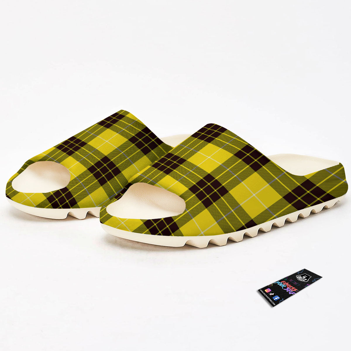 Buffalo Plaid Yellow Print Pattern Sandals-grizzshop
