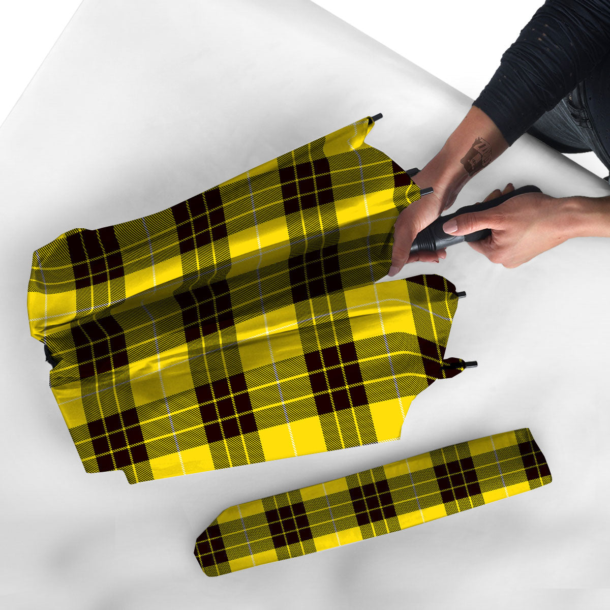 Buffalo Plaid Yellow Print Pattern Umbrella-grizzshop