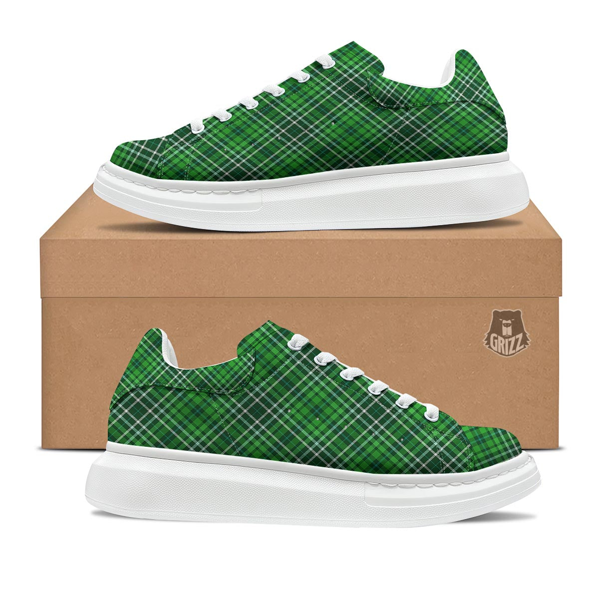 Buffalo St. Patrick's Day Print Pattern Platform Shoes-grizzshop