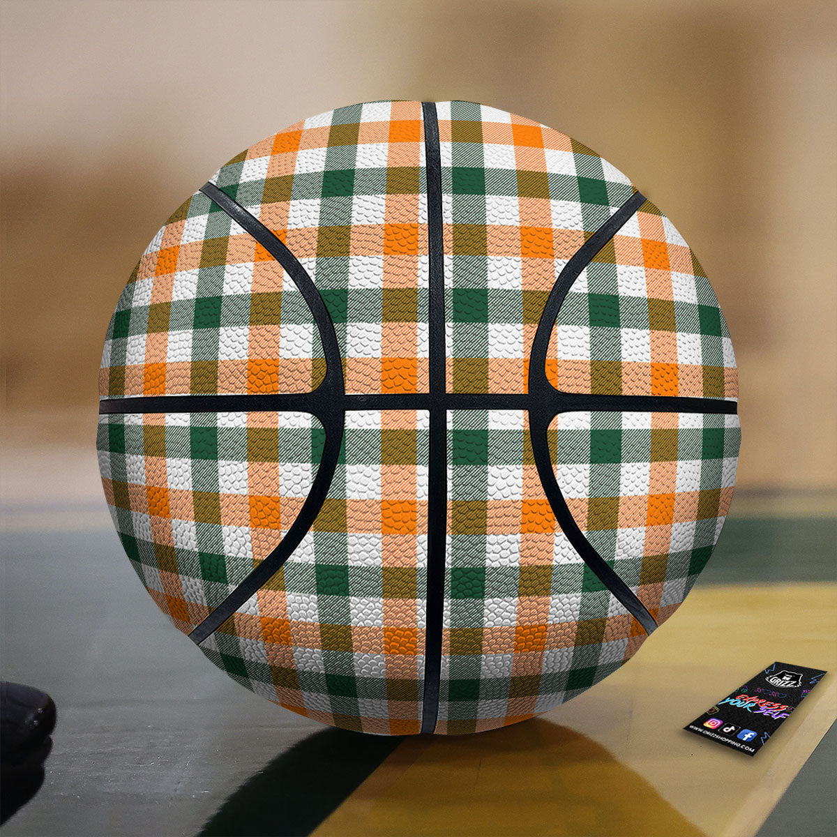 Blue White And Red Argyle Print Pattern Basketball