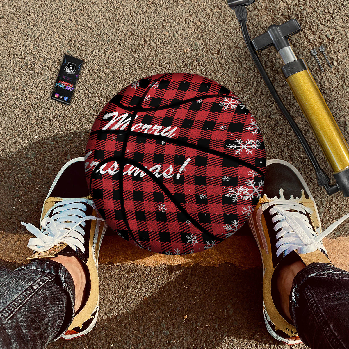 Buffalo Plaid Christmas Print Basketball