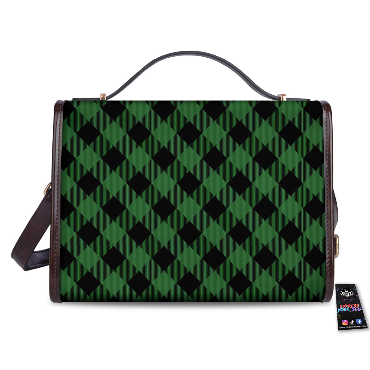 Buffalo Plaid Irish Green Print Women's Satchel Bag