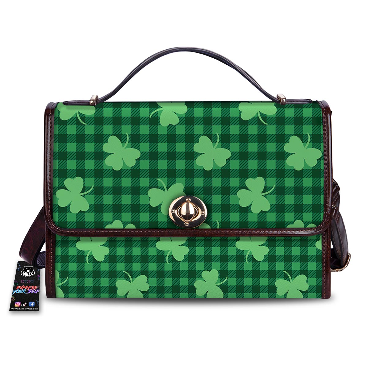 Buffalo Plaid St. Patrick's Day Print Pattern Women's Satchel Bag
