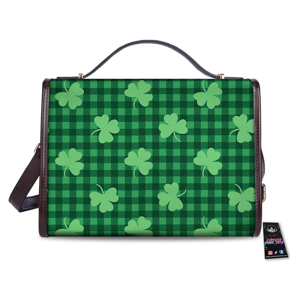 Buffalo Plaid St. Patrick's Day Print Pattern Women's Satchel Bag