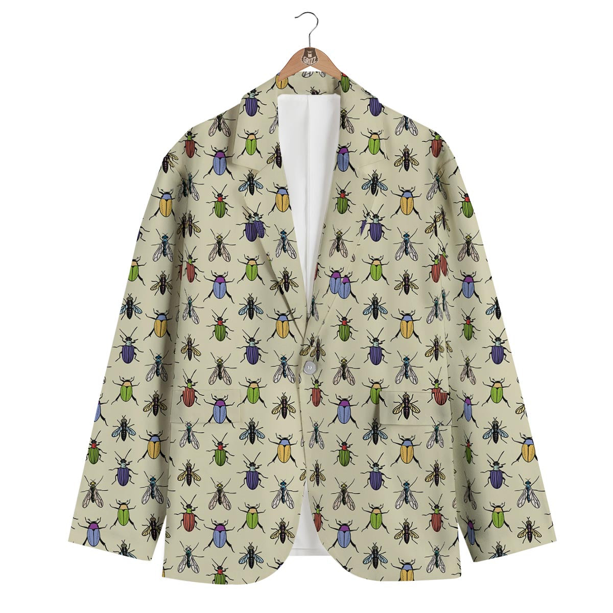 Bug Pattern Print Men's Blazer-grizzshop