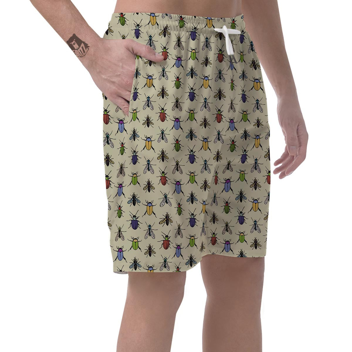 Bug Pattern Print Men's Shorts-grizzshop