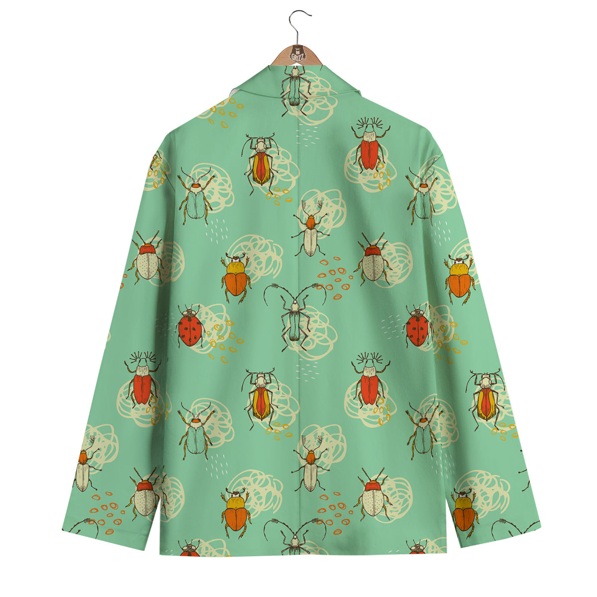 Bug Print Pattern Men's Blazer-grizzshop
