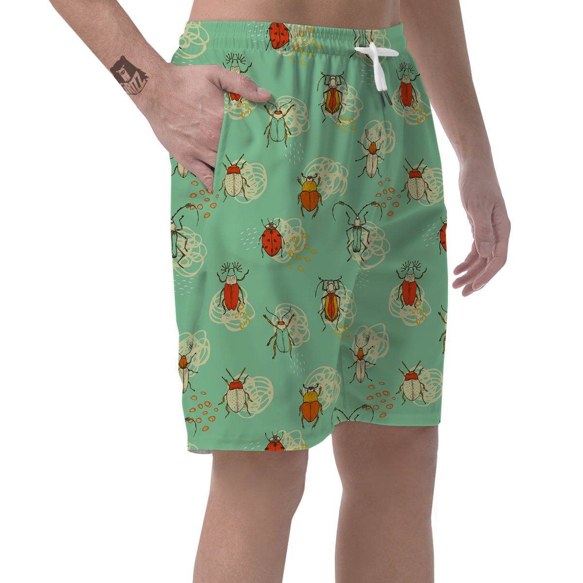 Bug Print Pattern Men's Shorts-grizzshop