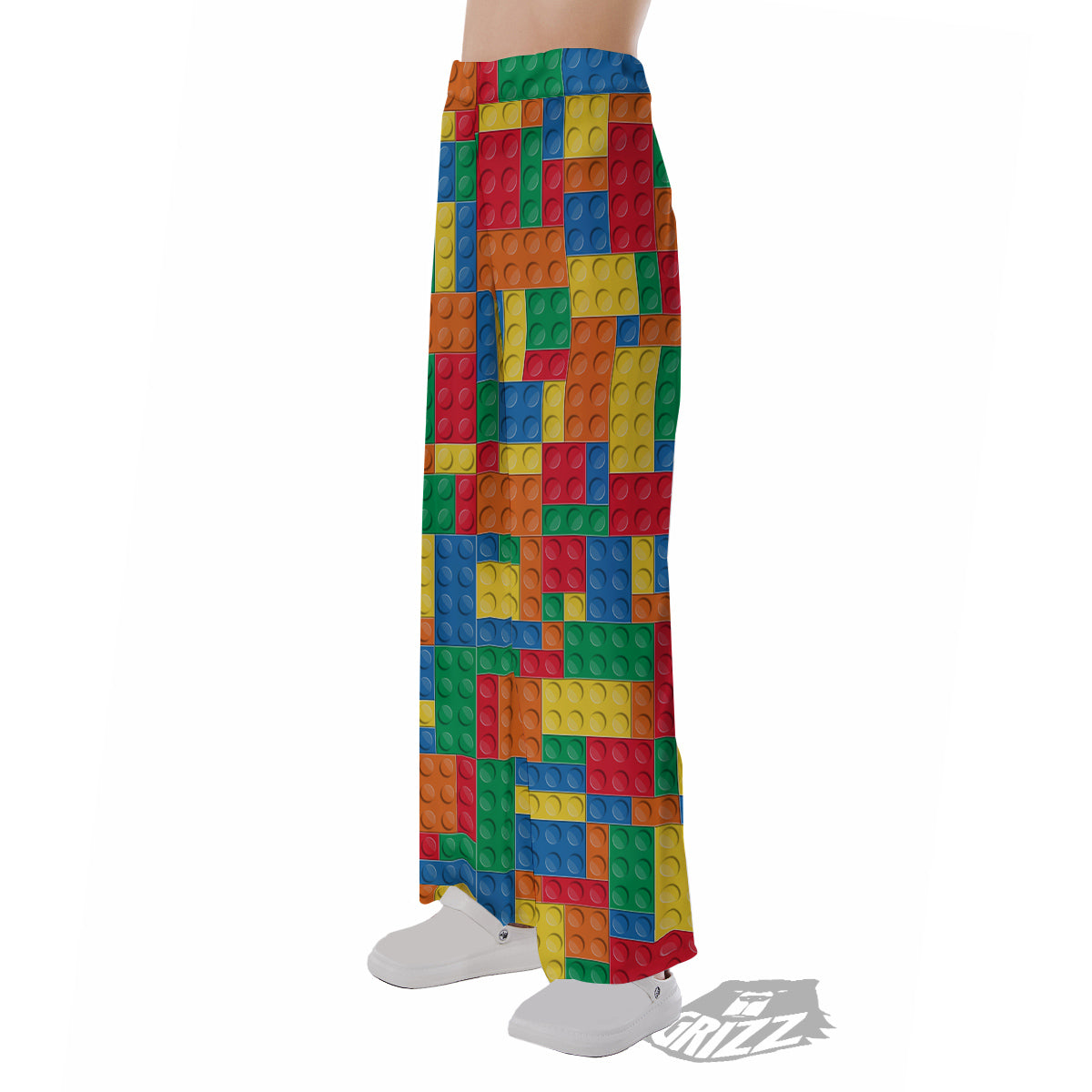 Building Blocks Colorful Plastic Print Pajama Pants-grizzshop