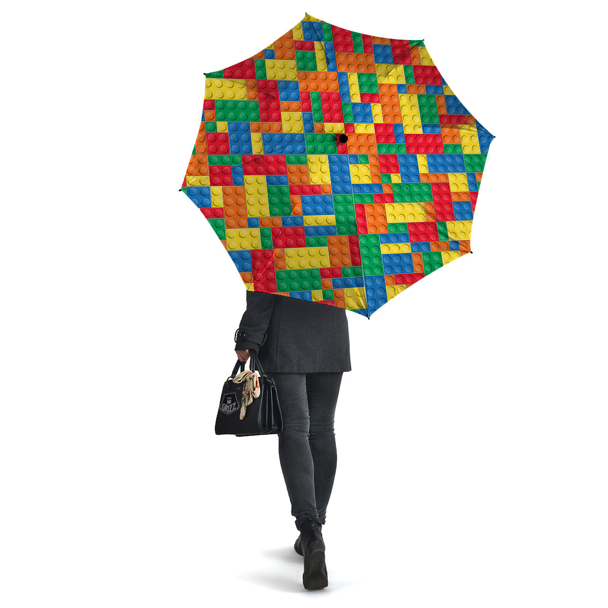 Building Blocks Colorful Plastic Print Umbrella-grizzshop