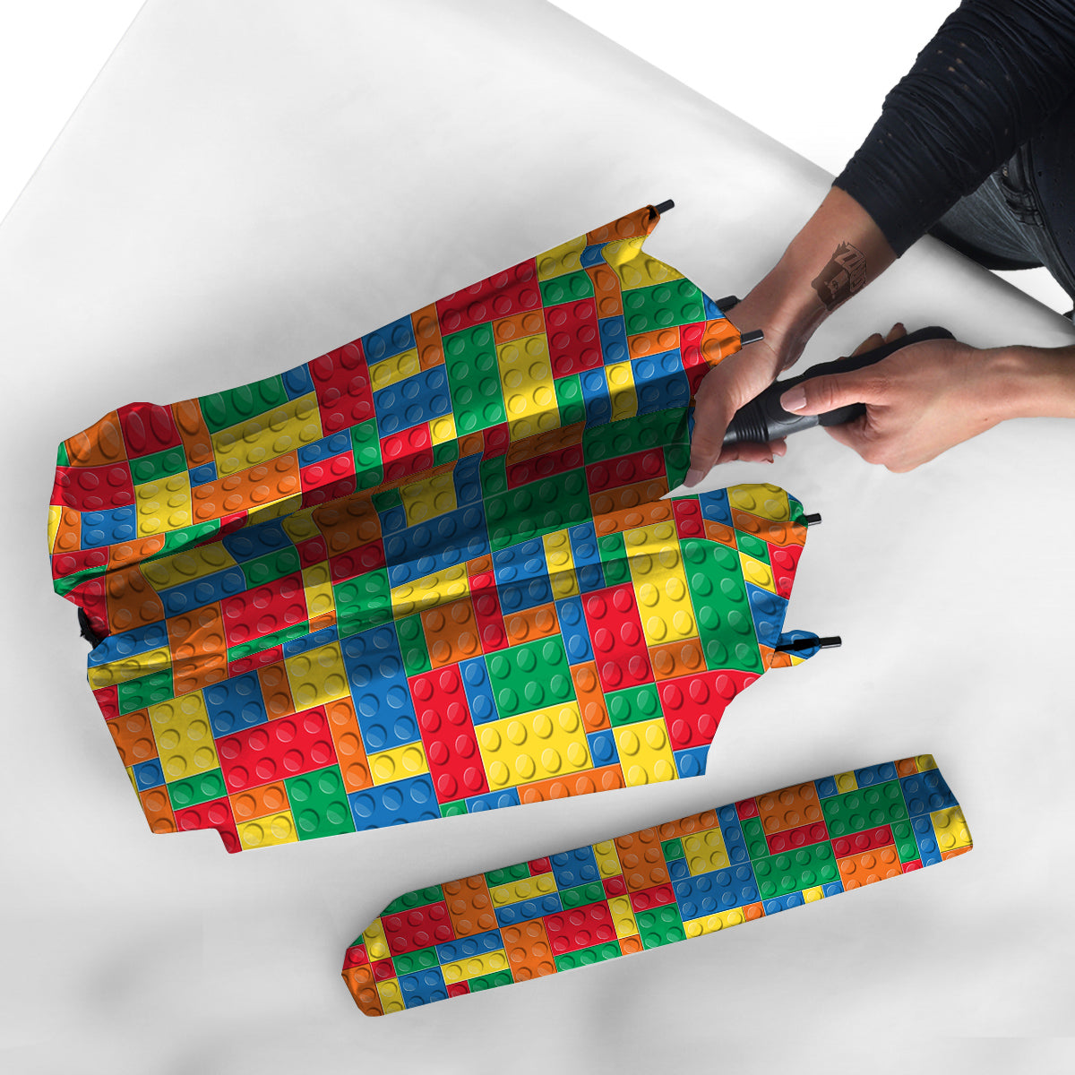 Building Blocks Colorful Plastic Print Umbrella-grizzshop