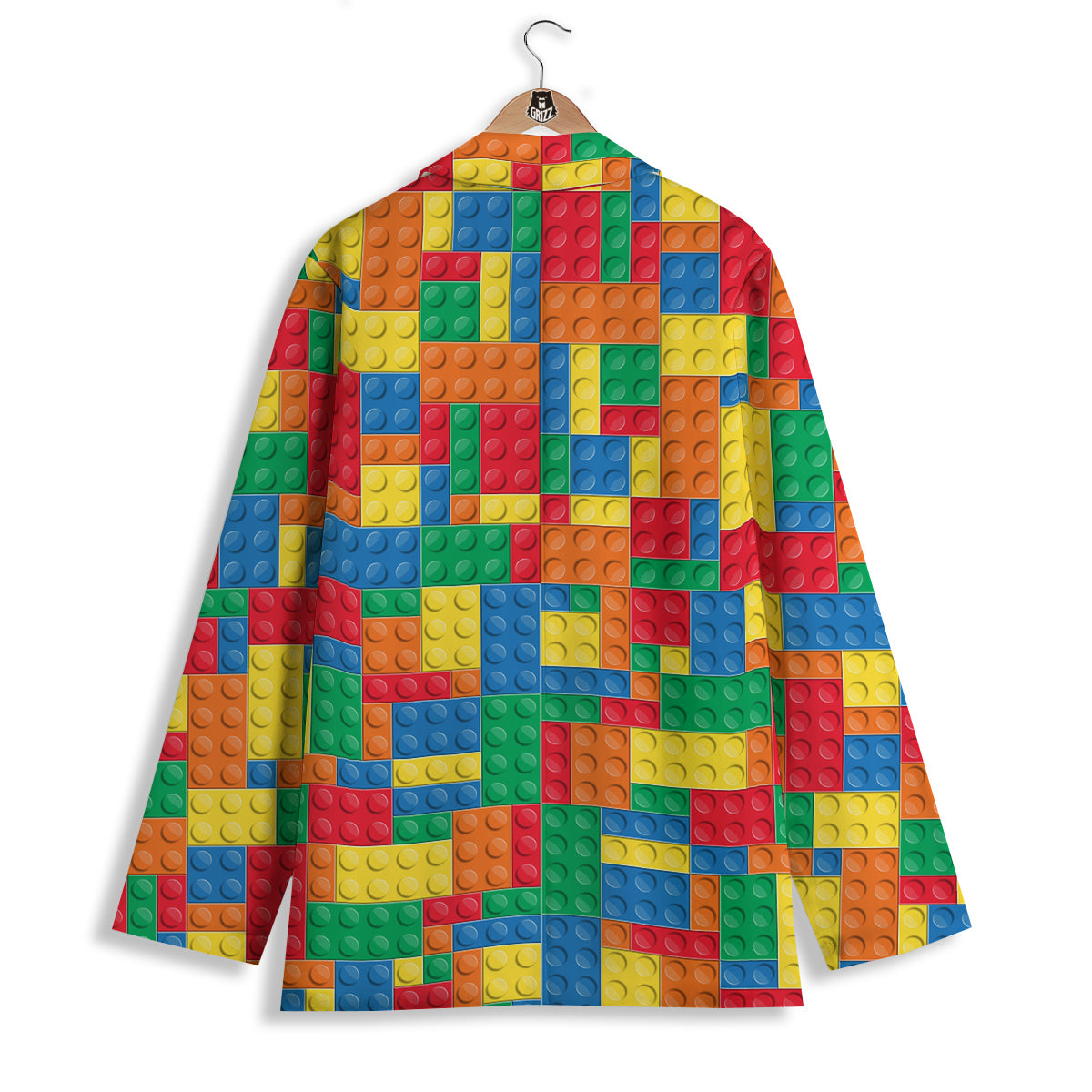 Building Blocks Colorful Plastic Print Women's Blazer-grizzshop