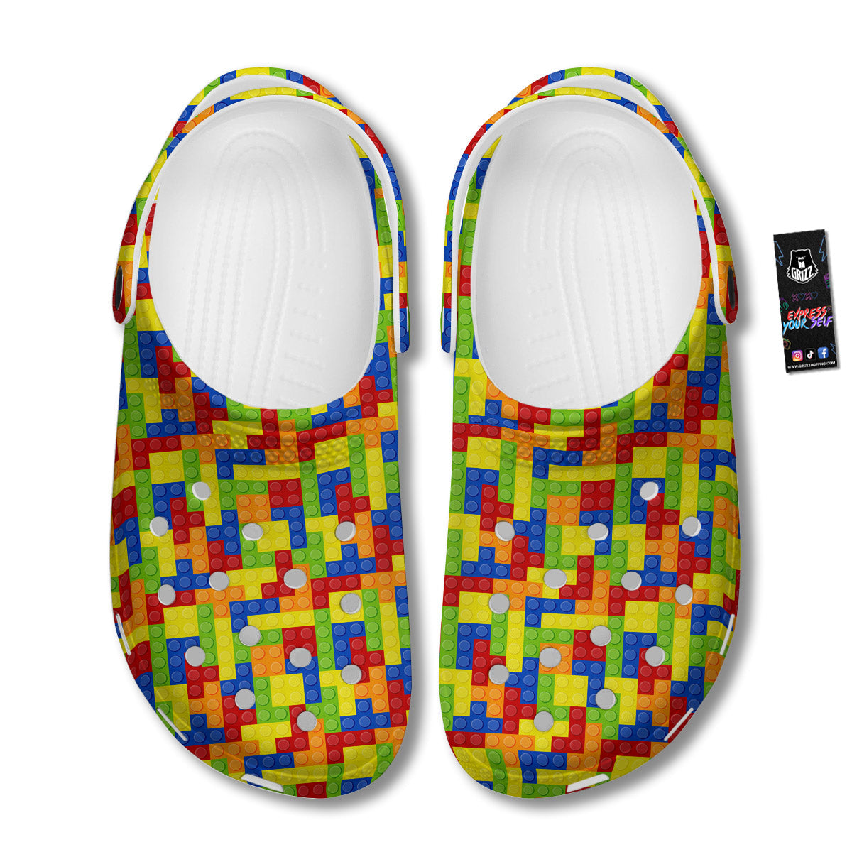 Building Blocks Colorful Print Pattern Clog-grizzshop