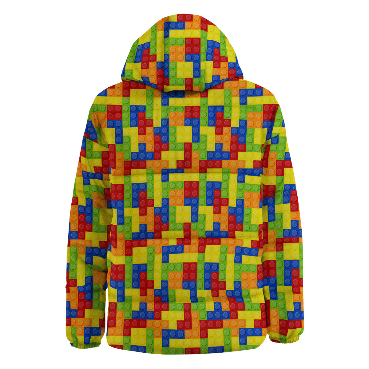 Building Blocks Colorful Print Pattern Down Jacket-grizzshop
